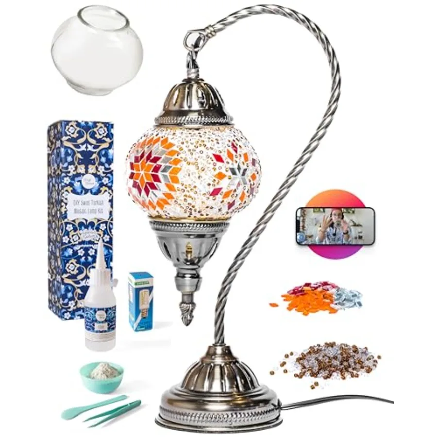 Turkish Mosaic Swan Neck Lamp Making Kit DIY Colorful Glass Decorative Nightstand Table Light Craft Kit Make Your Own Lamp Livi
Turkish Mosaic Swan Neck Lamp Making Kit DIY Colorful Glass Decorative Nightstand Table Light Craft Kit Make Your Own Lamp Livi