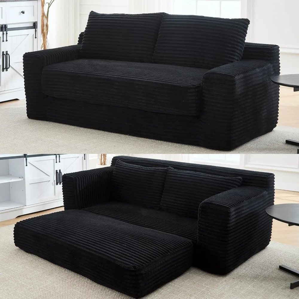 Corduroy Cloud Loveseat Sofa, 2 in 1 Convertible Sleeper Sofa with Fixed-Shape Frame, Comfy Folding Boneless Love Seat Couches
Corduroy Cloud Loveseat Sofa, 2 in 1 Convertible Sleeper Sofa with Fixed-Shape Frame, Comfy Folding Boneless Love Seat Couches