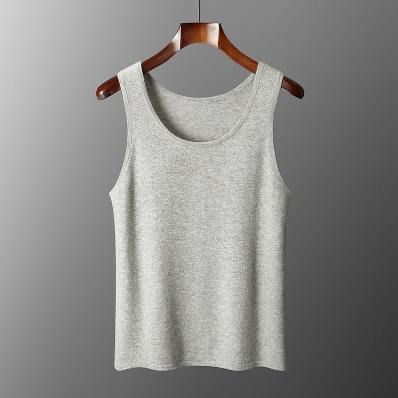 100% pure cashmere men's sleeveless sweater business casual solid color knitted pullover T-shirt loose round neck Tops warm vest
100% pure cashmere men's sleeveless sweater business casual solid color knitted pullover T-shirt loose round neck Tops warm vest