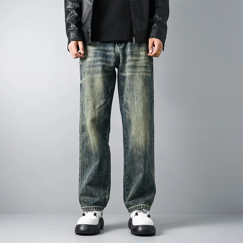 LIBIELIY Four Seasons Men's Fashion American Vintage Casual Loose Washed Straight Jeans Pants Trendy Loose Wide Leg Denim Trouse
LIBIELIY Four Seasons Men's Fashion American Vintage Casual Loose Washed Straight Jeans Pants Trendy Loose Wide Leg Denim Trouse