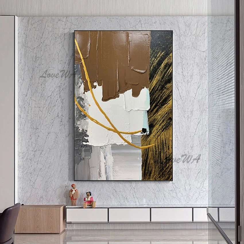 Gold Foil Design Abstract Oil Paintings On Canvas China Modern Art And Craft Wall Pictures For Living Room Decorative Unframed
Gold Foil Design Abstract Oil Paintings On Canvas China Modern Art And Craft Wall Pictures For Living Room Decorative Unframed