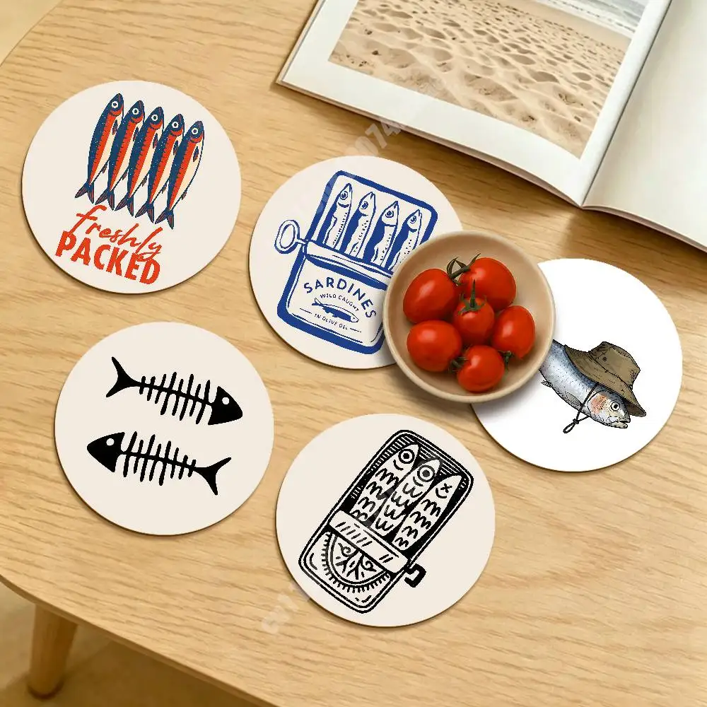 Sardine Fish Retro Seafood Round Coaster for Drink Cup Modern Workspace Decor Minimalist Table Setup Vintage Tin Can Graphic Art
Sardine Fish Retro Seafood Round Coaster for Drink Cup Modern Workspace Decor Minimalist Table Setup Vintage Tin Can Graphic Art