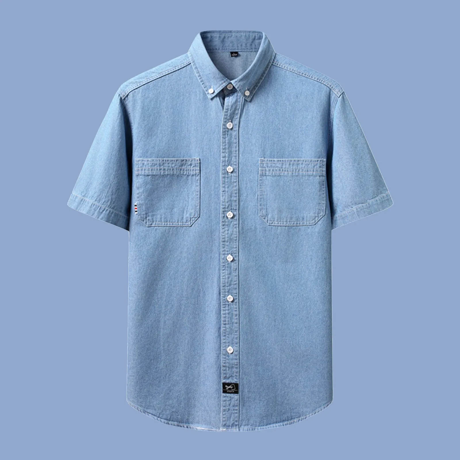 Men Denim Short Sleeve Shirt Summer Washed Button Down Men Double Pocket Western Versatile Workwear Vintage Men's Denim Shirt
Men Denim Short Sleeve Shirt Summer Washed Button Down Men Double Pocket Western Versatile Workwear Vintage Men's Denim Shirt