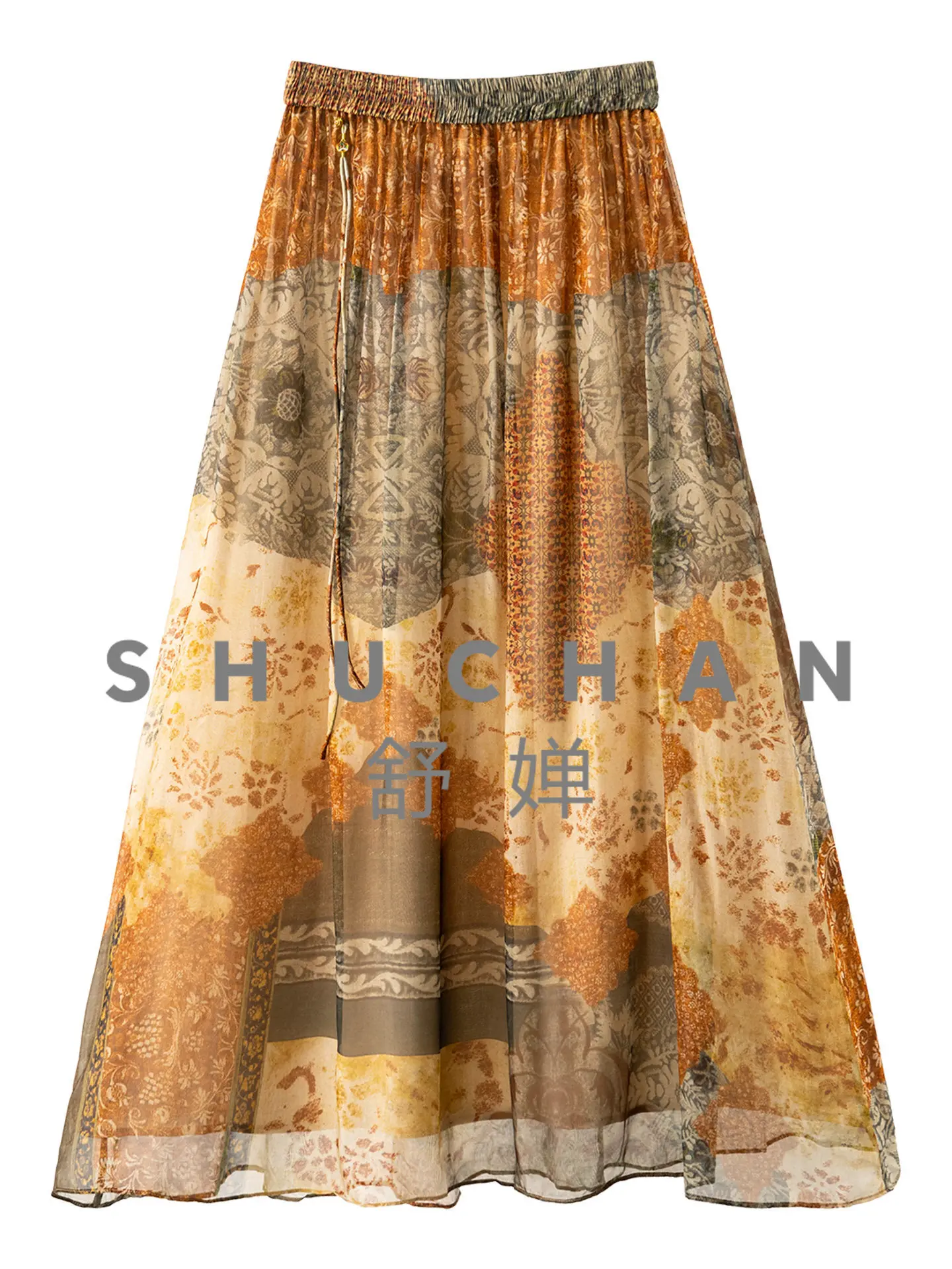 Exotic Retro Skirt Bohemian Print with Silk Elastic High Waist Skirt Women 27W8 Summer 2026 New
Exotic Retro Skirt Bohemian Print with Silk Elastic High Waist Skirt Women 27W8 Summer 2026 New