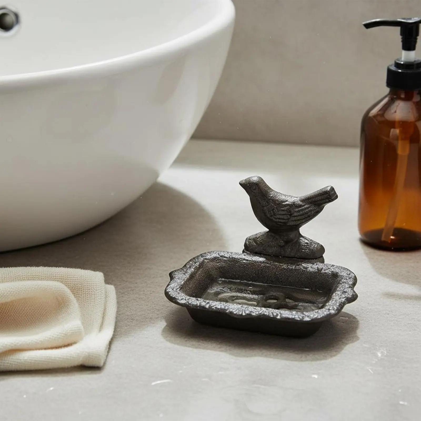 Foot Shaped Soap Dish Decorative Cast Iron Soap Dish Bathroom Decor Heavy Duty Drain Holes for Sink
Foot Shaped Soap Dish Decorative Cast Iron Soap Dish Bathroom Decor Heavy Duty Drain Holes for Sink