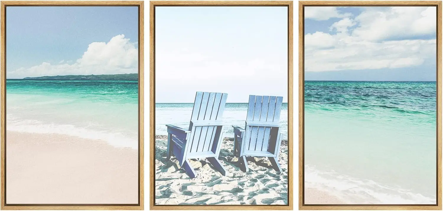 Framed Canvas Print Wall Art Set Retro Beach Chairs Teal White Ocean Horizon Nature Wildern Pgraphy Modern Art Landscape
Framed Canvas Print Wall Art Set Retro Beach Chairs Teal White Ocean Horizon Nature Wildern Pgraphy Modern Art Landscape