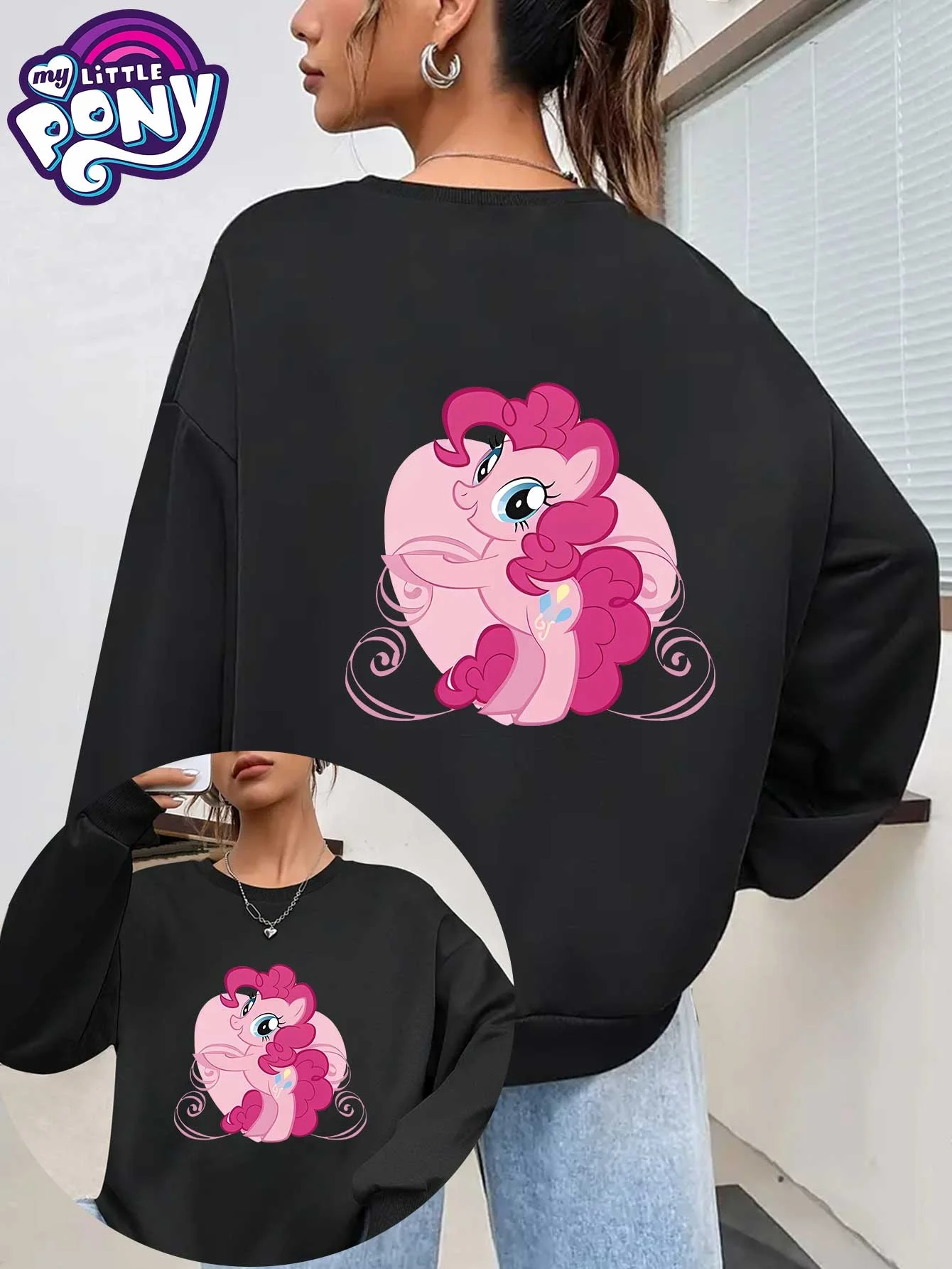 My Little Pony Decorative Pinkie Pie Print Sweatshirt Women Casual Black Crewneck Pullover
My Little Pony Decorative Pinkie Pie Print Sweatshirt Women Casual Black Crewneck Pullover
