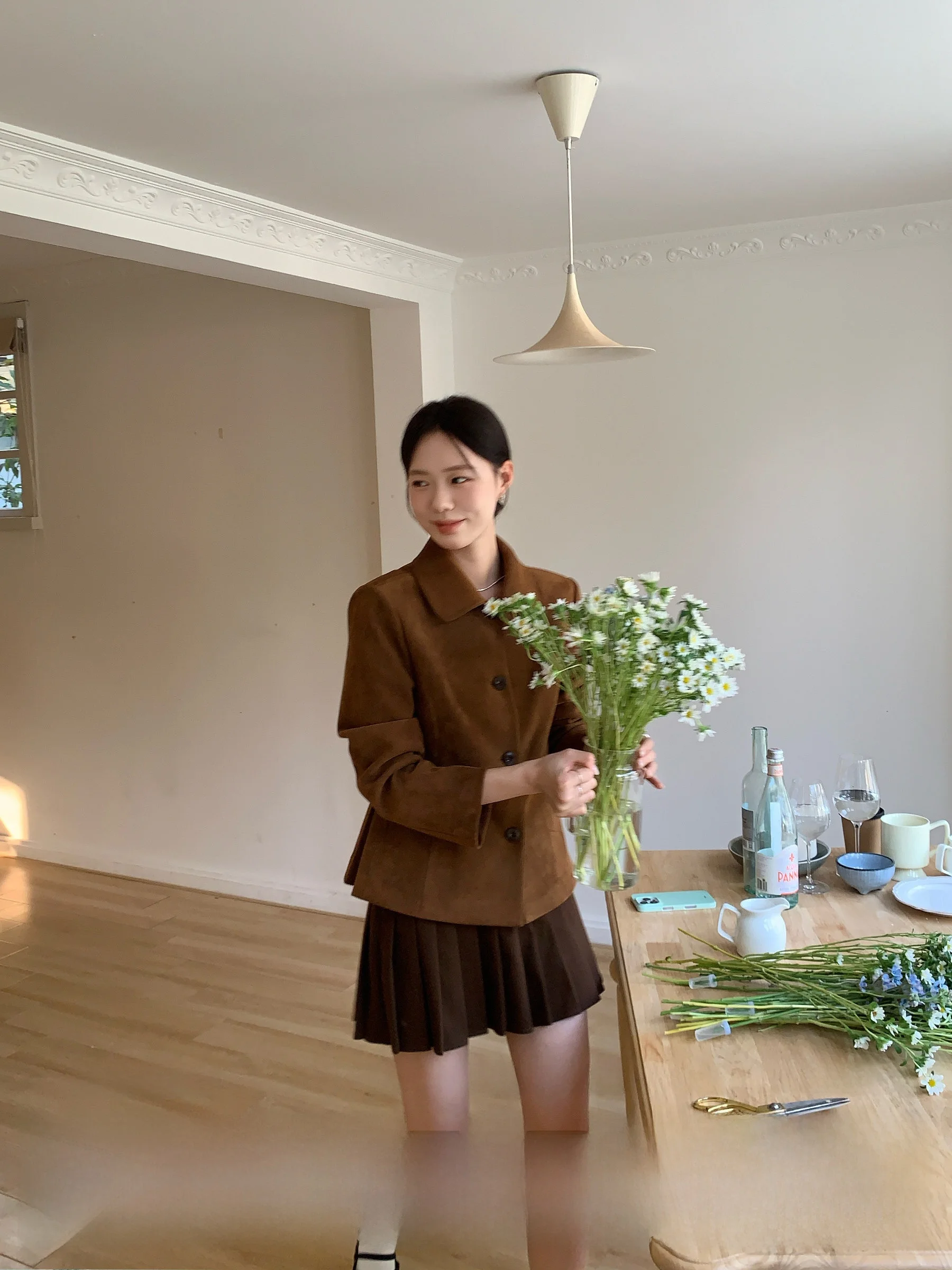 Slimming Floral Print Jaet ort Outerwear Waist Cinched Pleated Skirt Set Korean Sle Stand Fit Long Sve Button Clo...
Slimming Floral Print Jaet ort Outerwear Waist Cinched Pleated Skirt Set Korean Sle Stand Fit Long Sve Button Clo...
