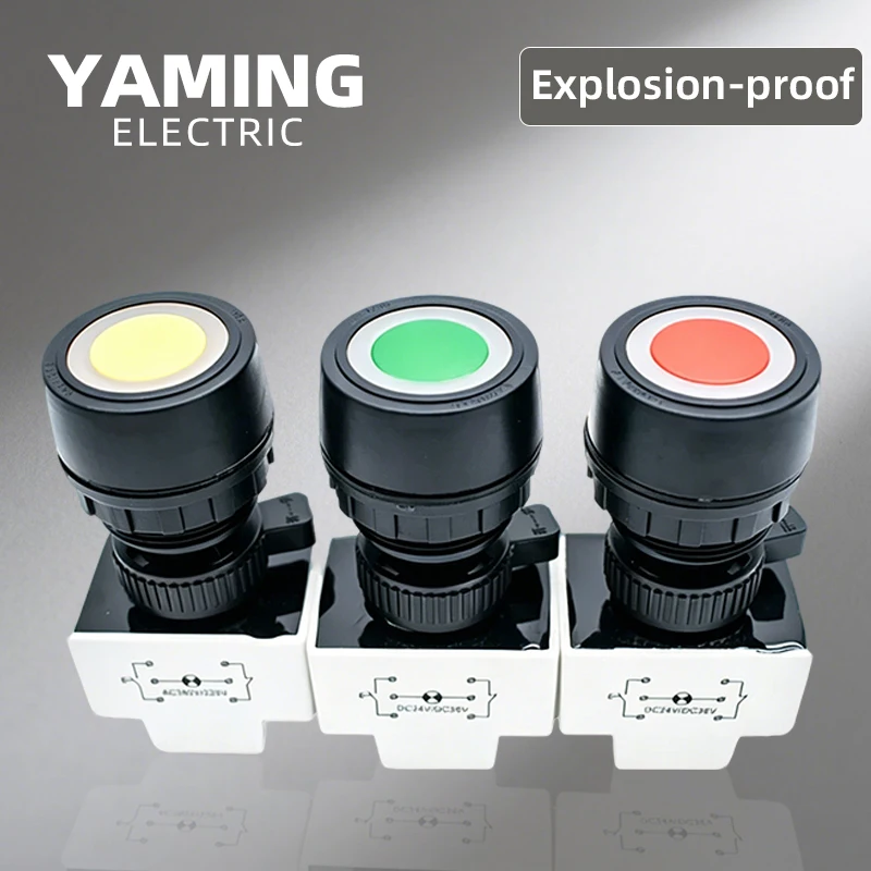 30mm Explosion Proof Push Button Switch Plastic Body With LED Indicator Light Silver Contacts Reset Control Button BA8030
30mm Explosion Proof Push Button Switch Plastic Body With LED Indicator Light Silver Contacts Reset Control Button BA8030