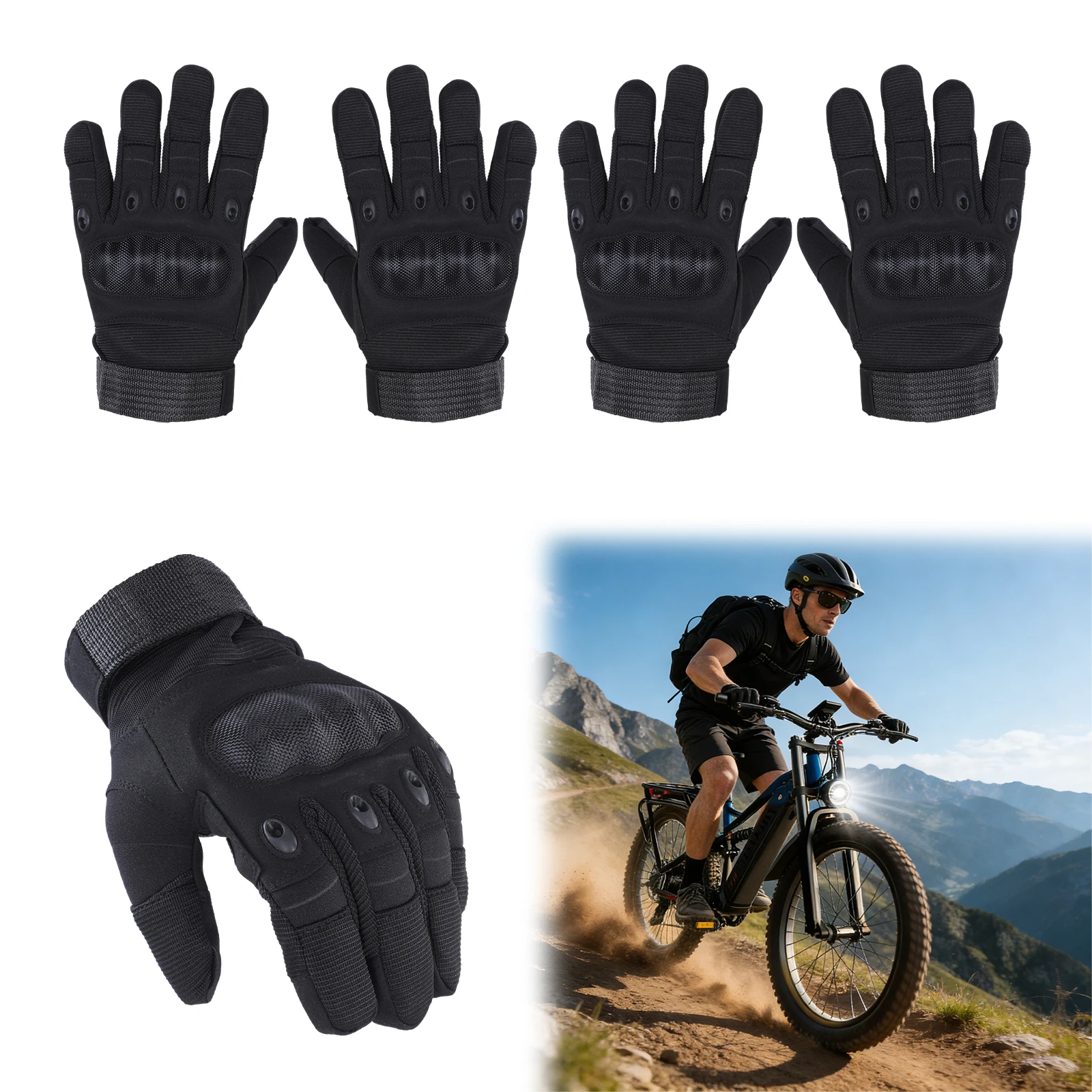 Bike Gloves for Men Women Touchscreen Powersports Gloves with Hard Knuckle & Adjustable Wrist for Airsoft Paintball Range Work
Bike Gloves for Men Women Touchscreen Powersports Gloves with Hard Knuckle & Adjustable Wrist for Airsoft Paintball Range Work