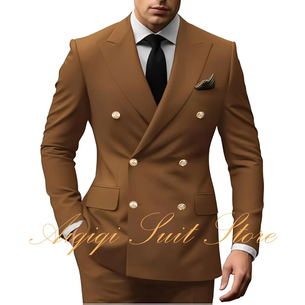 Men's Suits 2 Pieces Slim Fit Wedding Groom Tuxedo Double Breasted Blazer Pants Suit Set Formal Party Prom Men Suits
Men's Suits 2 Pieces Slim Fit Wedding Groom Tuxedo Double Breasted Blazer Pants Suit Set Formal Party Prom Men Suits