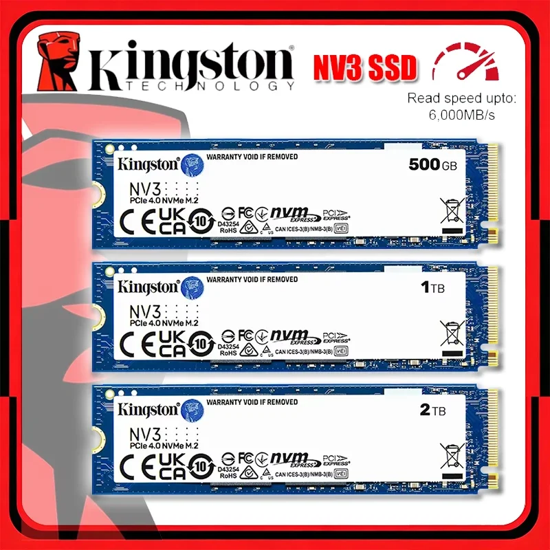 Kingston NV3 SSD 1TB 2TB 500GB NVMe PCIe Gen 4.0x4 Solid State Drive M.2 2280 Internal SSD Nvme M2 for Desktop Laptop Hard Disk
Kingston NV3 SSD 1TB 2TB 500GB NVMe PCIe Gen 4.0x4 Solid State Drive M.2 2280 Internal SSD Nvme M2 for Desktop Laptop Hard Disk