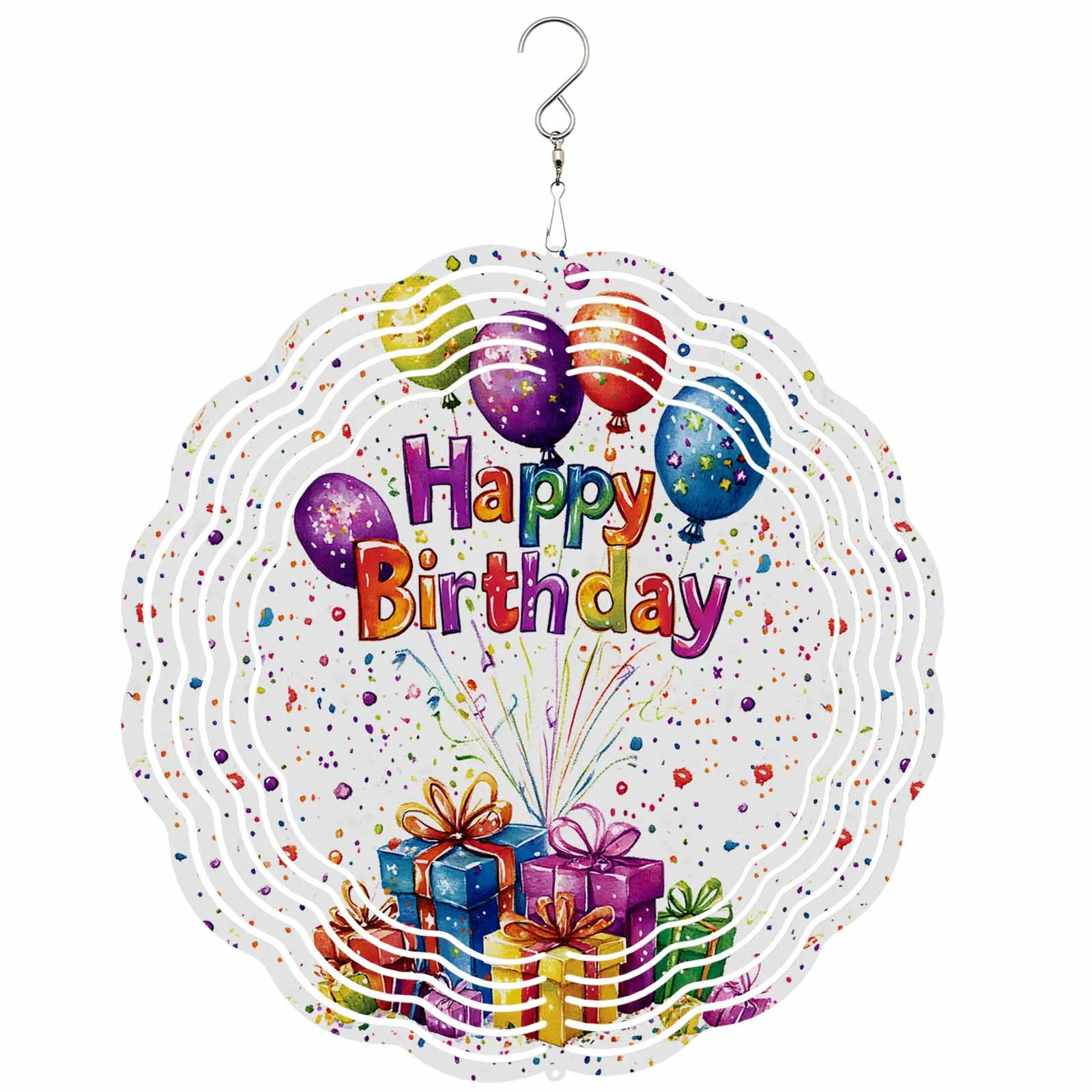 Happy Birthday Colorful Balloons Stainless Steel Hanging Decorations For Home 3D Rotating Wind Spinner
Happy Birthday Colorful Balloons Stainless Steel Hanging Decorations For Home 3D Rotating Wind Spinner