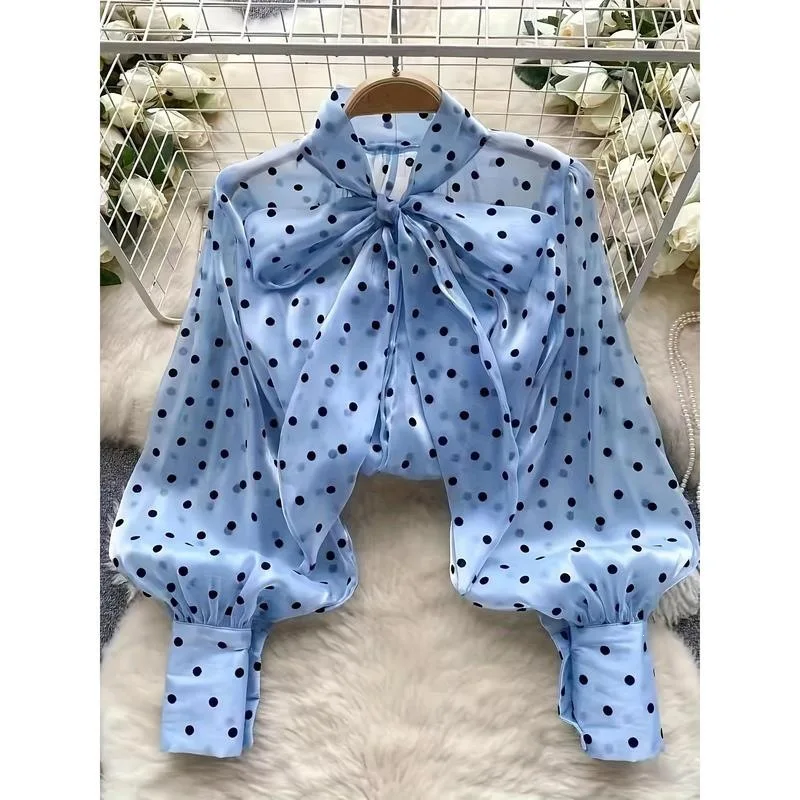 Polka Dot Blouse with Bow round Dot Shirt Women's Fashion Spring Season Short Sleeve Deformable Other Material 100%
Polka Dot Blouse with Bow round Dot Shirt Women's Fashion Spring Season Short Sleeve Deformable Other Material 100%