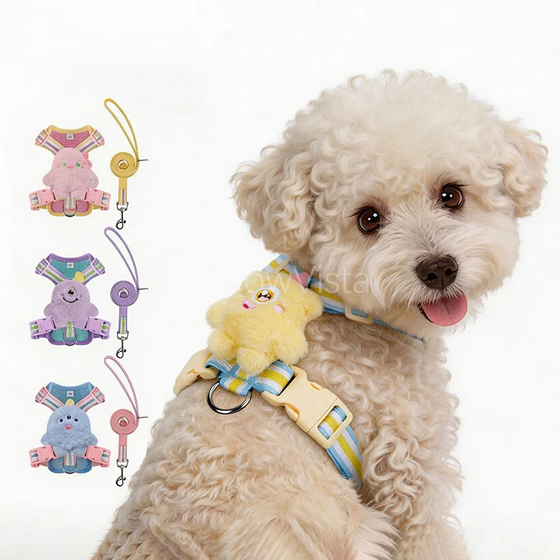 Adjustable Soft Padded Dog Harness Set with Cute Plush Monster Breathable Anti-Escape No-Pull Vest-Style Puppy Harness Mascotas
Adjustable Soft Padded Dog Harness Set with Cute Plush Monster Breathable Anti-Escape No-Pull Vest-Style Puppy Harness Mascotas