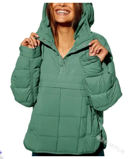 Autumn Winter Solid Color Padded Jacket For Women Fashion Pockets Long Sleeves Hooded Pullovers Japanese And Korean Casual Coats
Autumn Winter Solid Color Padded Jacket For Women Fashion Pockets Long Sleeves Hooded Pullovers Japanese And Korean Casual Coats