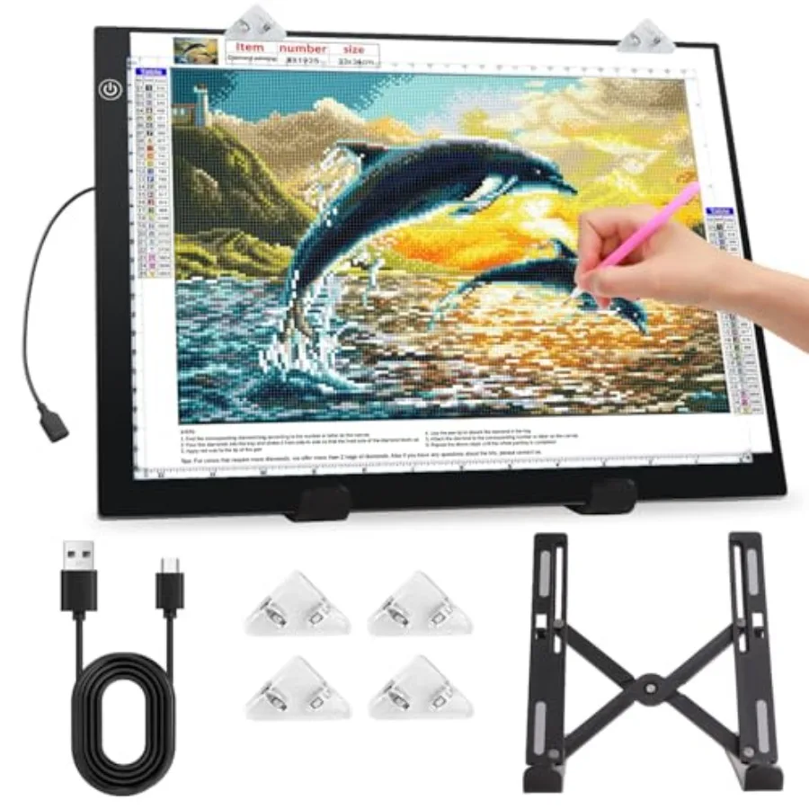 A4 Light Pad for Diamond Art Kits for Adults0.2" Ultra Thin Light Board with Stand and Clip for Diamond Painting Accessories 3
A4 Light Pad for Diamond Art Kits for Adults0.2" Ultra Thin Light Board with Stand and Clip for Diamond Painting Accessories 3