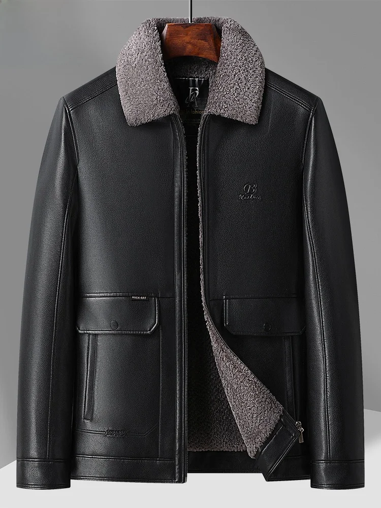 Утепленная куртка из искусственной кожи для мужчин среднего и старшего возраста, осенне-зимняя, деловая, повседневная, теплая, с пушистой подкладкой, цельная.
Утепленная куртка из искусственной кожи для мужчин среднего и старшего возраста, осенне-зимняя, деловая, повседневная, теплая, с пушистой подкладкой, цельная.