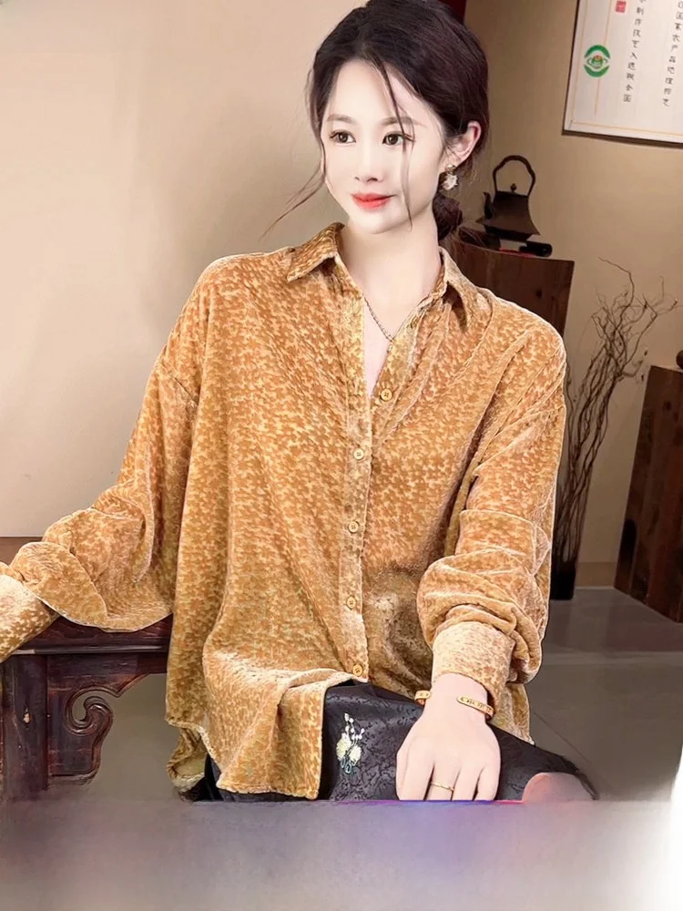 Новая женская рубашка Ele Velvet в китайском стиле, модная, для повседневной носки, с длинным рукавом, дышащая, удобная, для ежедневного использования.
Новая женская рубашка Ele Velvet в китайском стиле, модная, для повседневной носки, с длинным рукавом, дышащая, удобная, для ежедневного использования.