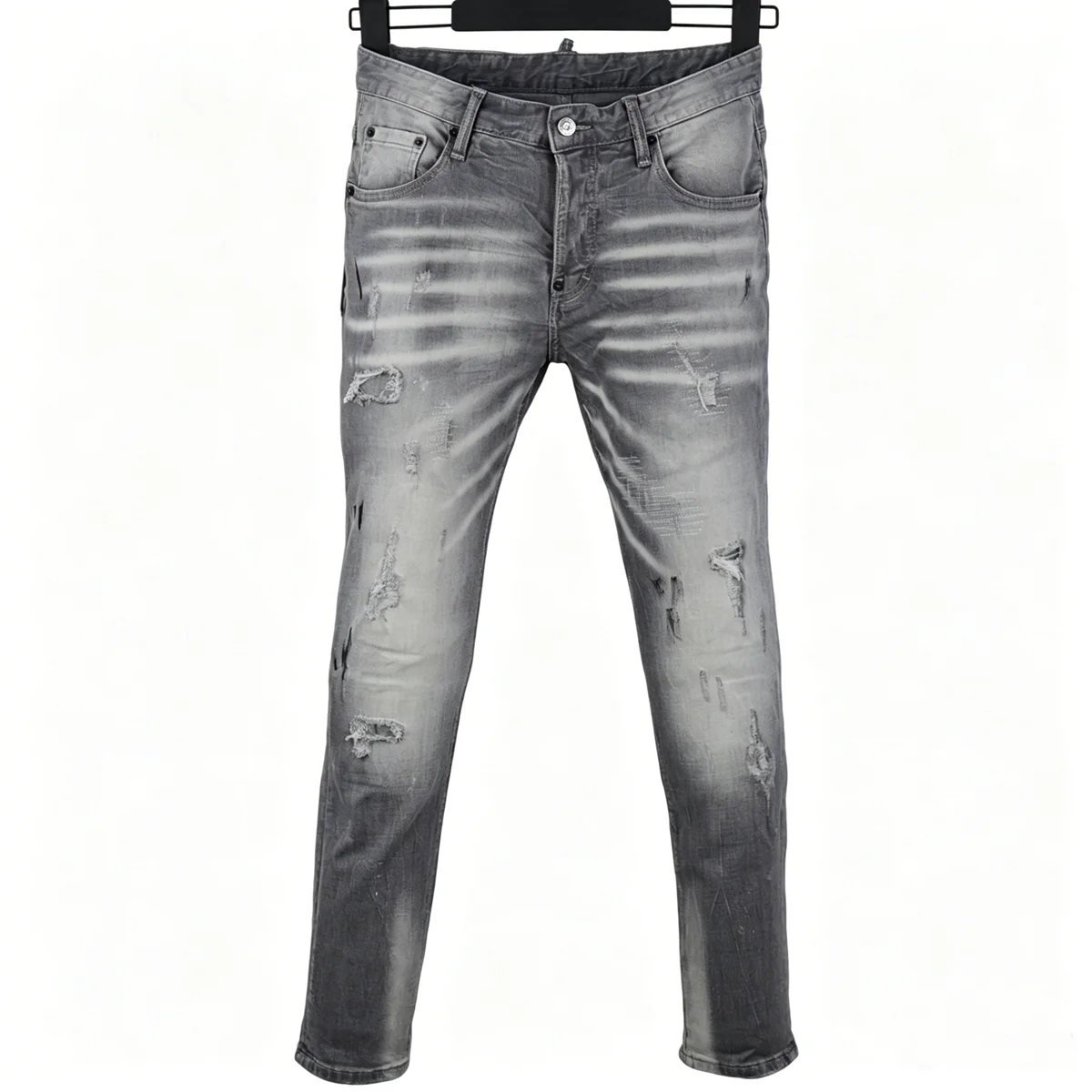 6098 Four Seasons New Men's Jeans Washed Ripped Patch Slim-fit Small Straight All-match Grey Jeans for Men
6098 Four Seasons New Men's Jeans Washed Ripped Patch Slim-fit Small Straight All-match Grey Jeans for Men