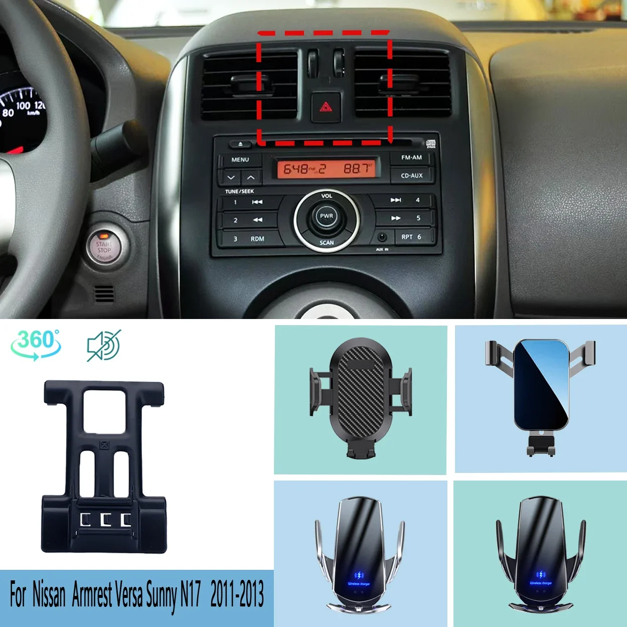 Car Phone Holder For Nissan Armrest Versa Sunny N17 2011 2012 2013 Mobile Phone Support Car Mounts Wireless Charging Accessories
Car Phone Holder For Nissan Armrest Versa Sunny N17 2011 2012 2013 Mobile Phone Support Car Mounts Wireless Charging Accessories