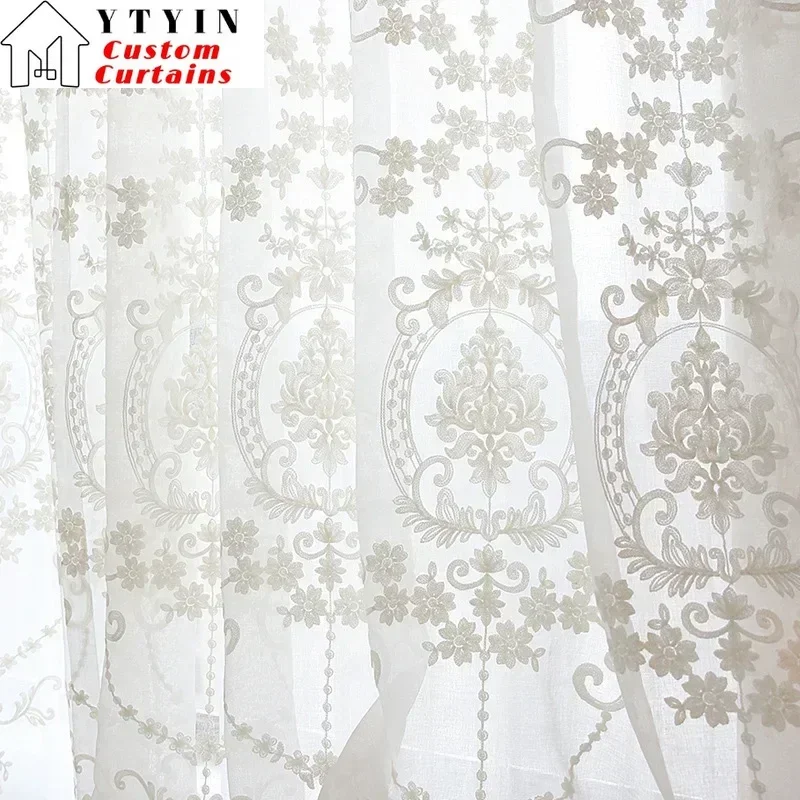 Flower Screens Curtains for Living Dining Room Bedroom Windows Curtains White Embroidery Custom Size European Style Voile Tulle
Flower Screens Curtains for Living Dining Room Bedroom Windows Curtains White Embroidery Custom Size European Style Voile Tulle