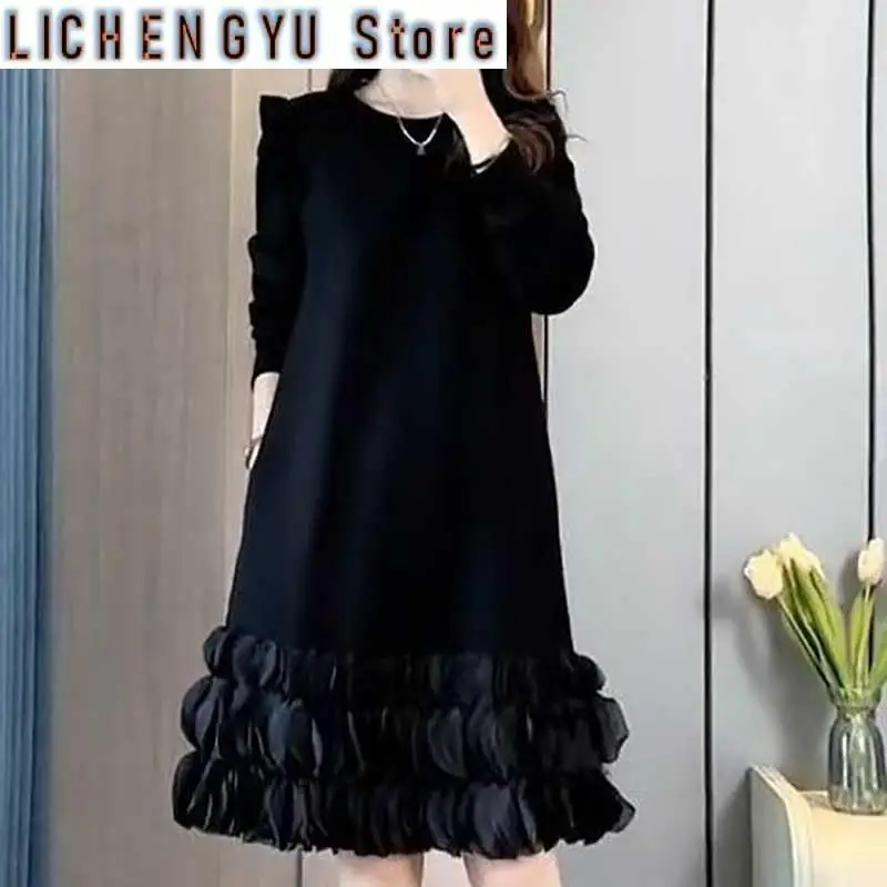 Fashion O-Neck Pockets Spliced Solid Color Ruffles Mini Dress Women's Clothing Spring New Loose All-match Casual Dresses
Fashion O-Neck Pockets Spliced Solid Color Ruffles Mini Dress Women's Clothing Spring New Loose All-match Casual Dresses