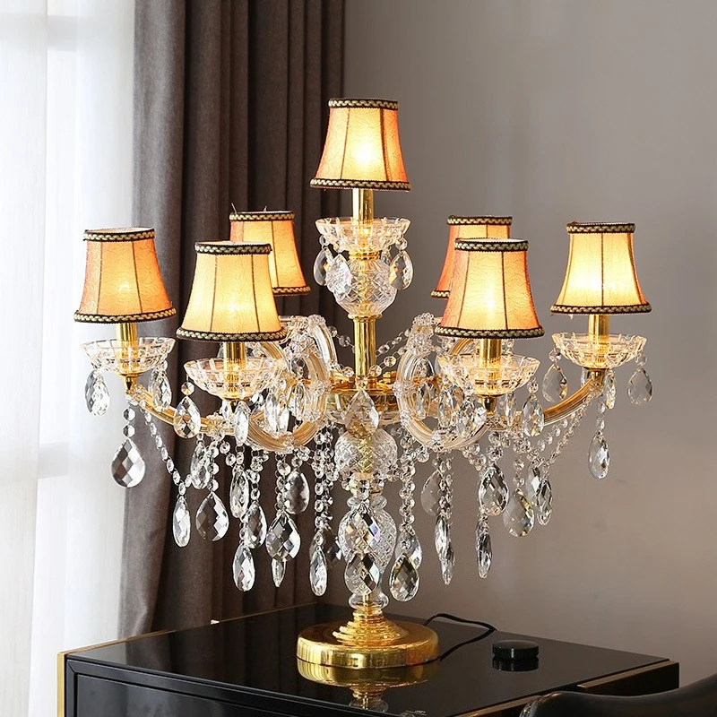 SANDYHA Retro Desk Lamp LED Lighting Fixture Crystal Candle Decorative Light for High-end Bedroom Living Room Study Home
SANDYHA Retro Desk Lamp LED Lighting Fixture Crystal Candle Decorative Light for High-end Bedroom Living Room Study Home