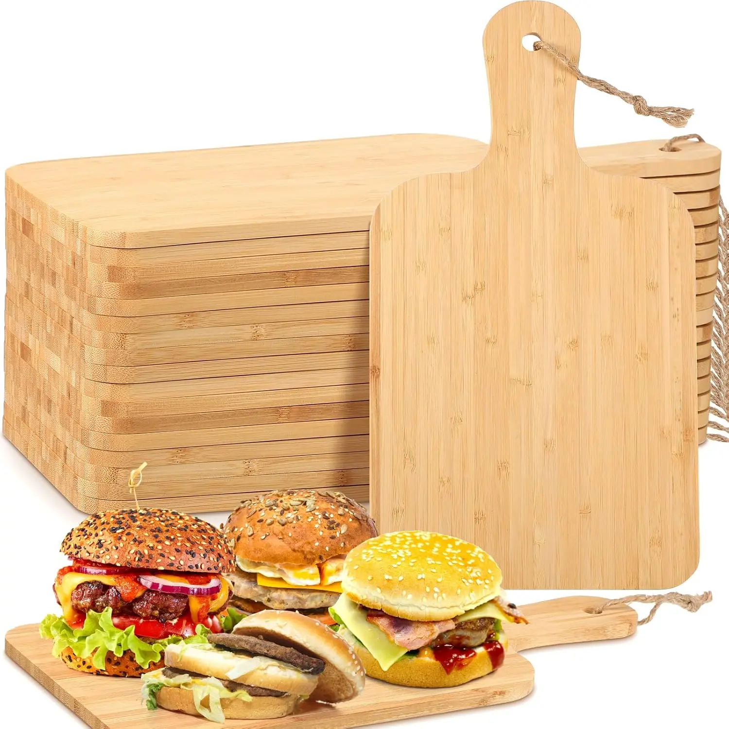 18 Pcs Cutting Board Bulk 15" x 7" Bamboo Chopping Board with Handle Wood Charcuterie Plank Engraving Serving Kitchen Pl
18 Pcs Cutting Board Bulk 15" x 7" Bamboo Chopping Board with Handle Wood Charcuterie Plank Engraving Serving Kitchen Pl