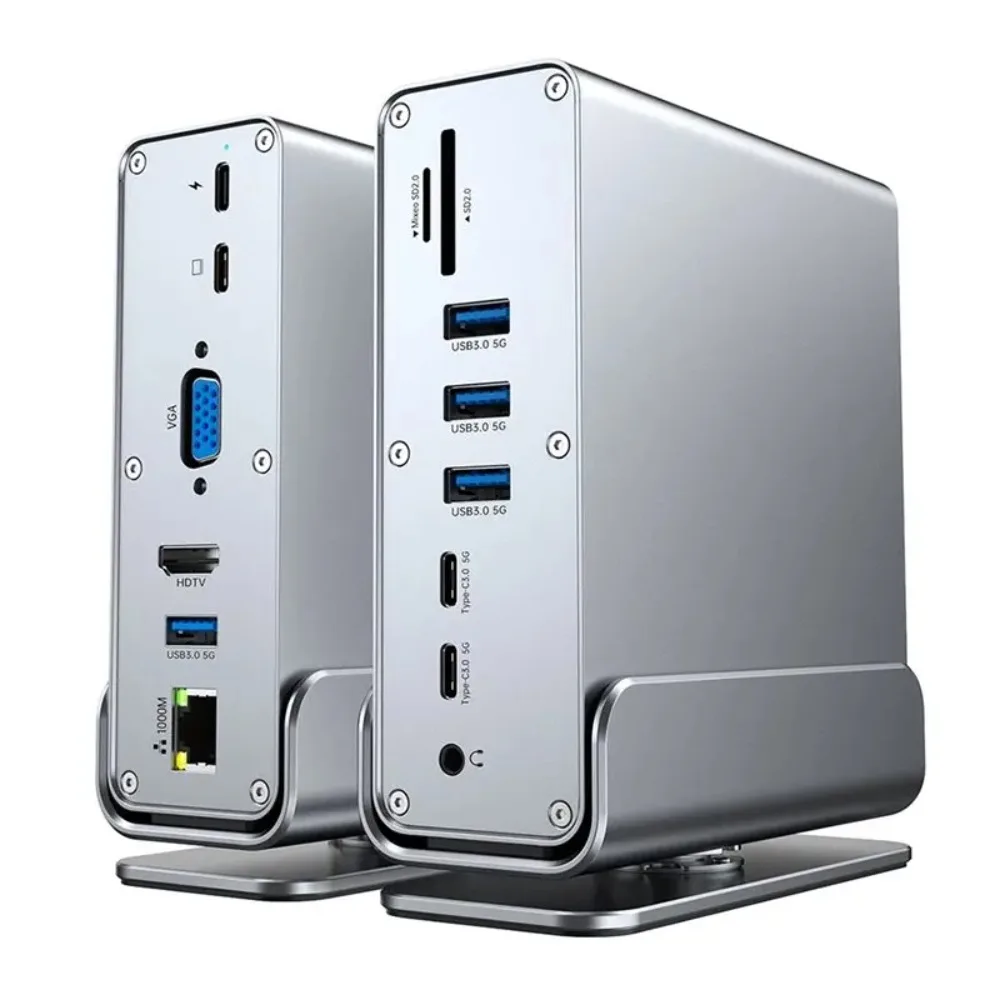 Док-станция USB C 13-в-1 с поддержкой 4K@30Hz HDMI, RJ45 1000 Мбит/с, PD 100 Вт, USB 3.0/Type C, хаб, кардридер TF/SD для ноутбука
Док-станция USB C 13-в-1 с поддержкой 4K@30Hz HDMI, RJ45 1000 Мбит/с, PD 100 Вт, USB 3.0/Type C, хаб, кардридер TF/SD для ноутбука