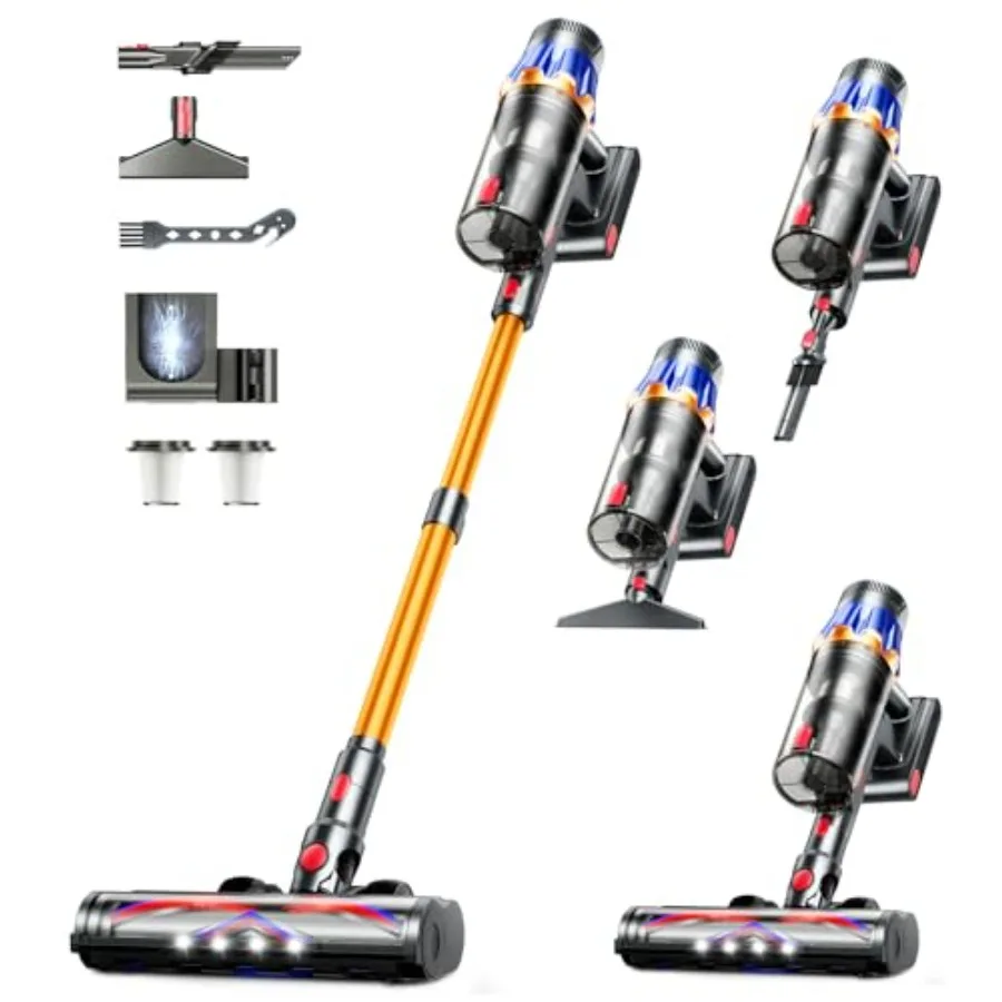Cordless Vacuum Cleaner, Upgraded 600W 50KPA 70 Mins Vacuum Cleaners for Home, Self-Standing with Stick Vacuum, Touch Screen, A
Cordless Vacuum Cleaner, Upgraded 600W 50KPA 70 Mins Vacuum Cleaners for Home, Self-Standing with Stick Vacuum, Touch Screen, A