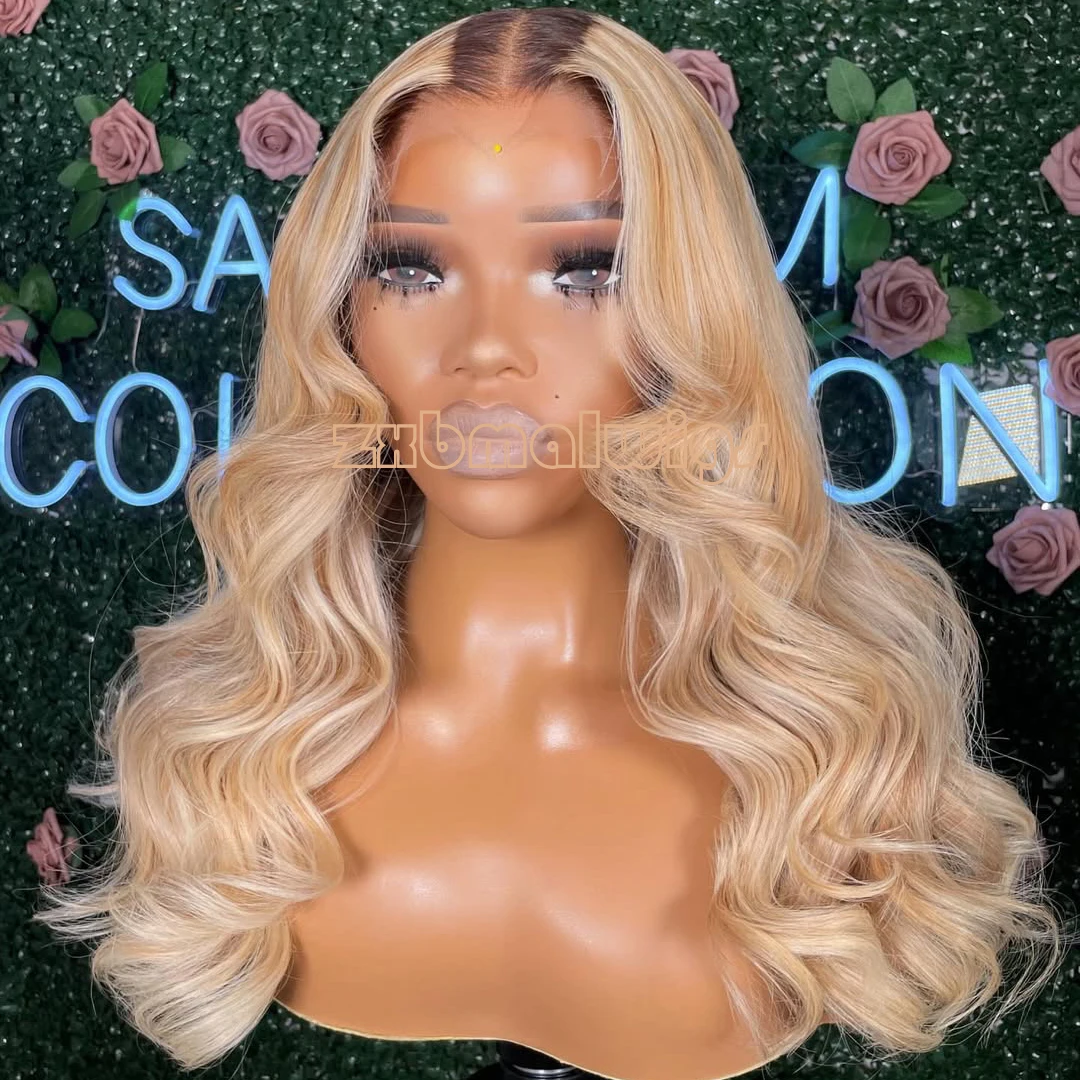 ZXBMALWIGS синтетические волосы 13x4 парик фронта шнурка Ombre медовый блондин свободные волны бесклеевое термостойкое волокно косплей волокно 
ZXBMALWIGS синтетические волосы 13x4 парик фронта шнурка Ombre медовый блондин свободные волны бесклеевое термостойкое волокно косплей волокно