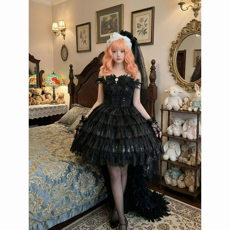 Japanese Harajuku Y2k Lolita Jsk Dress Women Vintage Gothic Lace Ruffles Bow Cake Princess Dresses Kawaii Cute Party Mini Dress
Japanese Harajuku Y2k Lolita Jsk Dress Women Vintage Gothic Lace Ruffles Bow Cake Princess Dresses Kawaii Cute Party Mini Dress