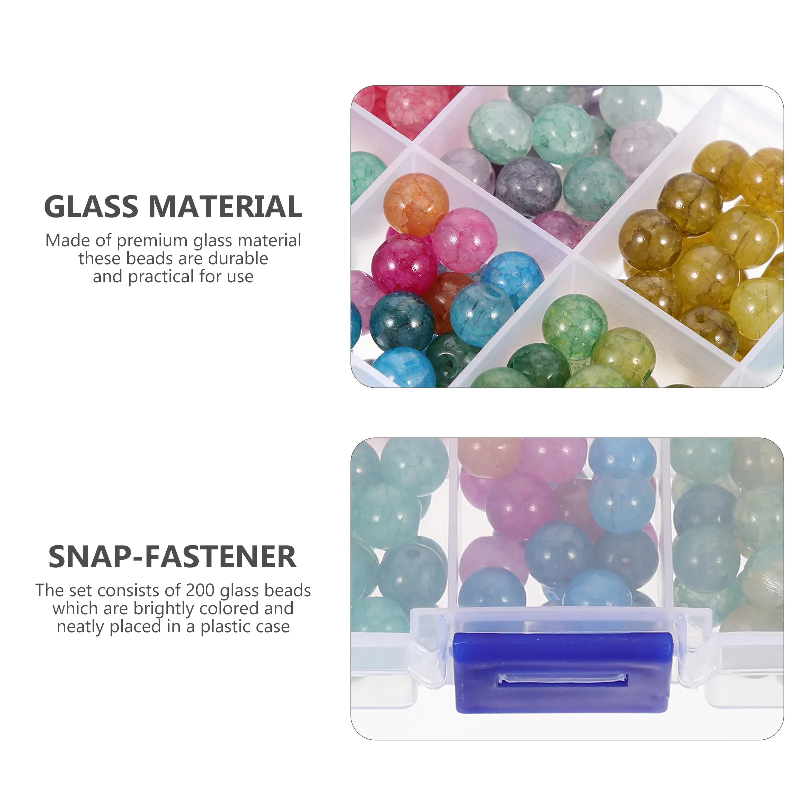 Набор из 200 стеклянных бусин с эффектом кракле для изготовления украшений своими руками: браслетов, ожерелий, декоративных изделий и рукоделия
Набор из 200 стеклянных бусин с эффектом кракле для изготовления украшений своими руками: браслетов, ожерелий, декоративных изделий и рукоделия