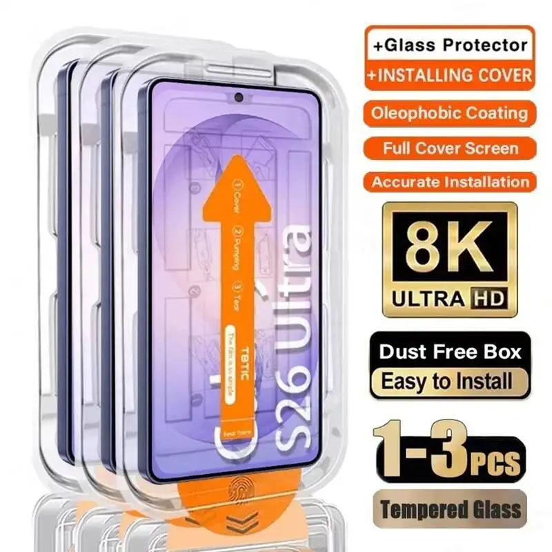 1-3PCS Screen Protector For Samsung Galaxy S26 Ultra S24 S25 FE Oleophobic Coating Dust Free Easy Installation Tempered Glass
1-3PCS Screen Protector For Samsung Galaxy S26 Ultra S24 S25 FE Oleophobic Coating Dust Free Easy Installation Tempered Glass