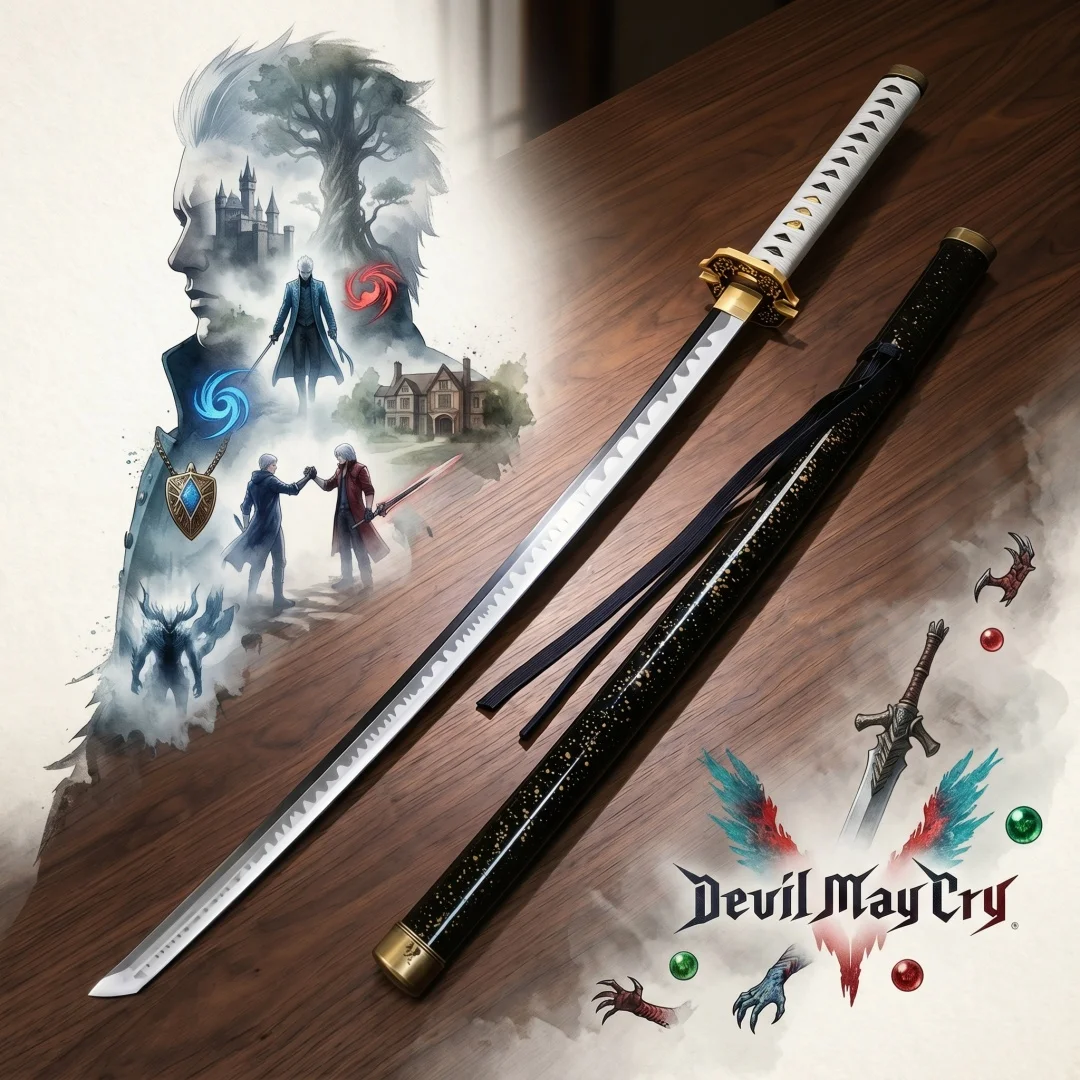 40inch Anime Vergil Katana Devil May Cry 5 Yamato Sword Schwert DMC Real Size Japanese Original Sabre Samurai Ninja Knife Blade Cosplay Prop Accessories Toy Gift
40inch Anime Vergil Katana Devil May Cry 5 Yamato Sword Schwert DMC Real Size Japanese Original Sabre Samurai Ninja Knife Blade Cosplay Prop Accessories Toy Gift