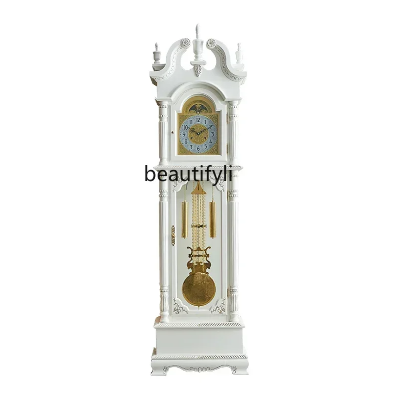 European Style the Grandfather Clock Living Room Villa Retro White Vertical Large Pendulum Clock Polaris Luxury Clock
European Style the Grandfather Clock Living Room Villa Retro White Vertical Large Pendulum Clock Polaris Luxury Clock