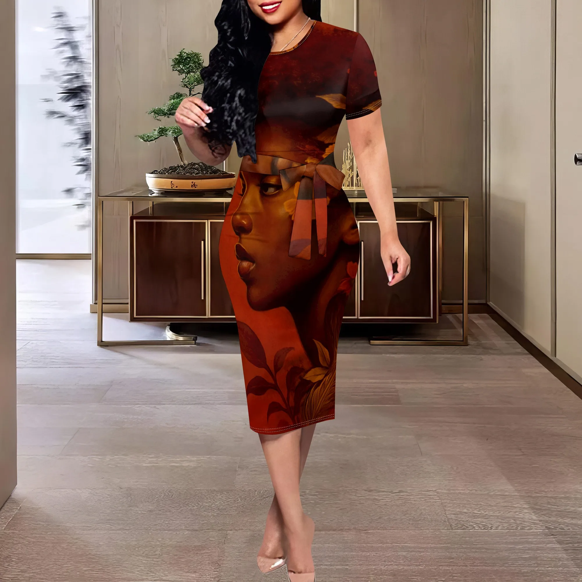 Afro Queen Art Print Dress XS-3XL Short Sleeve Belted Midi Style for Juneteenth, Heritage Events or Cultural Expression Look
Afro Queen Art Print Dress XS-3XL Short Sleeve Belted Midi Style for Juneteenth, Heritage Events or Cultural Expression Look