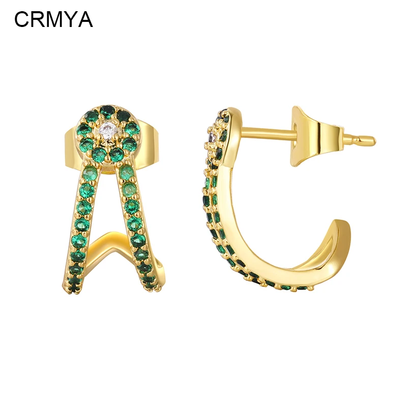 CRMYA Gold Plated Stud Earrings for Women Trendy Piercing Green CZ Zircon Stud Earrings 2023 Jewelry Accessories Wholesale
CRMYA Gold Plated Stud Earrings for Women Trendy Piercing Green CZ Zircon Stud Earrings 2023 Jewelry Accessories Wholesale