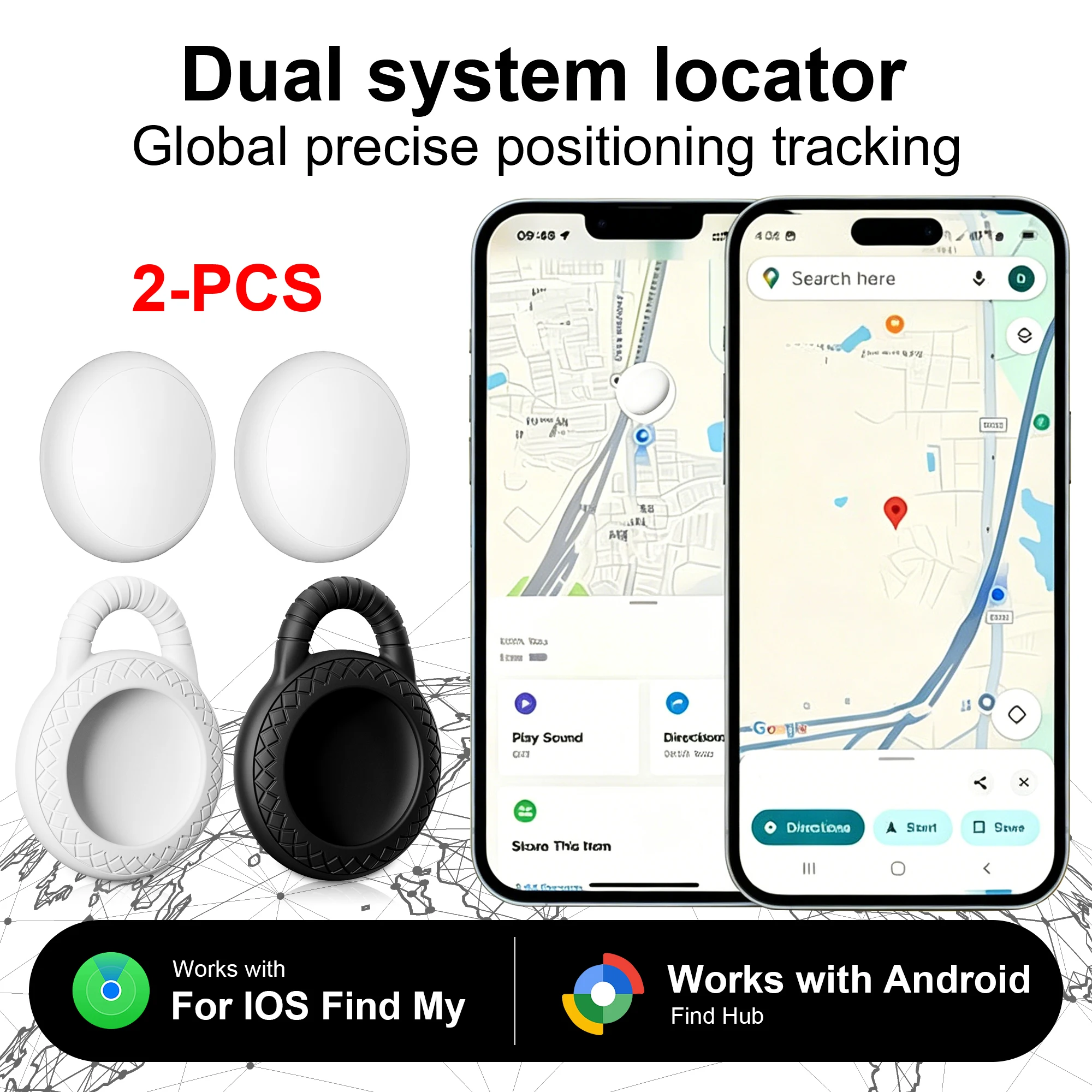 2-Pack Dual-System GPS Tracker (Google/iOS Find My Compatible) — Portable Android Find My GPS Tracker with Anti-Loss Alarm
2-Pack Dual-System GPS Tracker (Google/iOS Find My Compatible) — Portable Android Find My GPS Tracker with Anti-Loss Alarm