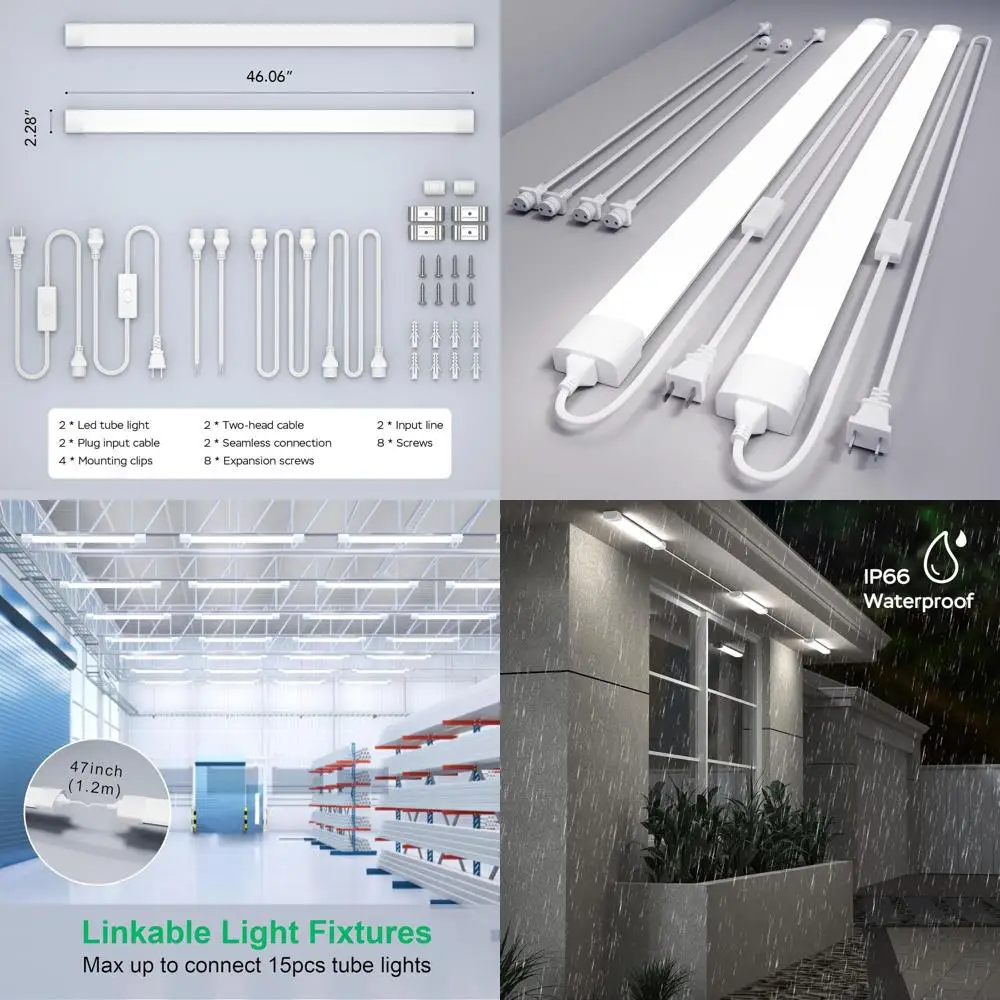 2-Pack 36W Linkable LED Shop Lights, Bright Workbench Light for Garage, Workshop, Kitchen, and More
2-Pack 36W Linkable LED Shop Lights, Bright Workbench Light for Garage, Workshop, Kitchen, and More