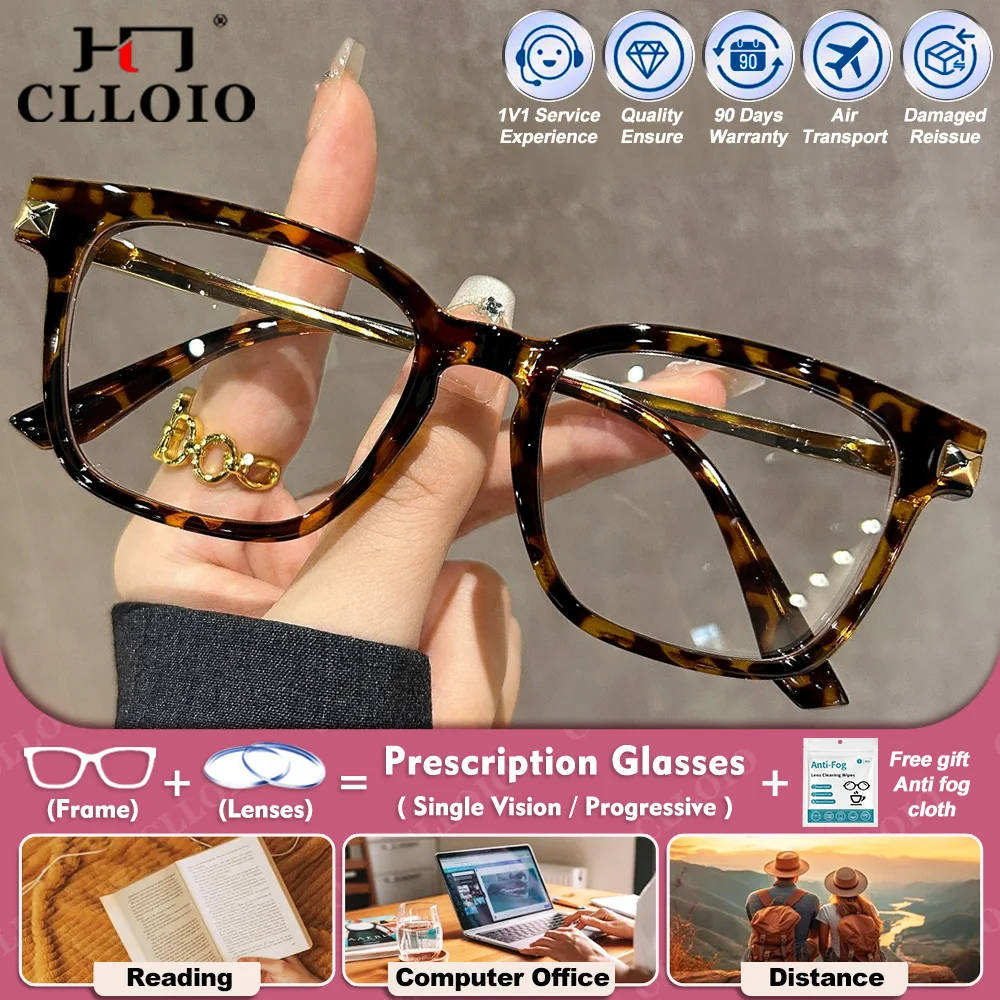 CLLOIO Retro Square Frame Myopia Photochromic Prescription Glasses High Quality Fashion Men Women Progressive Optical Eyeglasses
CLLOIO Retro Square Frame Myopia Photochromic Prescription Glasses High Quality Fashion Men Women Progressive Optical Eyeglasses