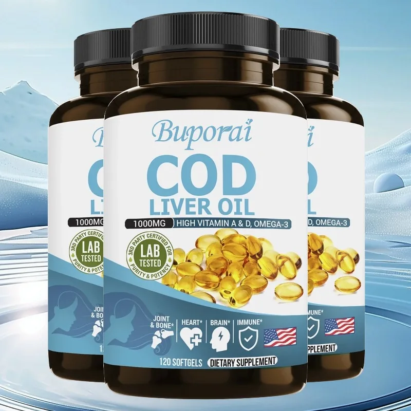 Cod Liver Oil Capsules - Support Nervous System, Skin and Hair Health, Improve Memory and Intelligence, Non-GMO, Gluten-free
Cod Liver Oil Capsules - Support Nervous System, Skin and Hair Health, Improve Memory and Intelligence, Non-GMO, Gluten-free