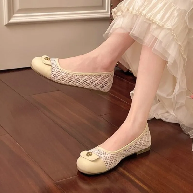 Metal Flower Mesh Women Ballet Flats Round Toe Comfortable Casual Dress Shoe Female Low Heel Fashion Brand Shoes Women
Metal Flower Mesh Women Ballet Flats Round Toe Comfortable Casual Dress Shoe Female Low Heel Fashion Brand Shoes Women