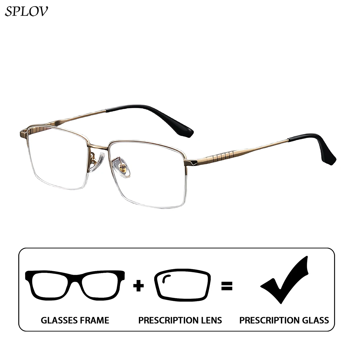 SPLOV Ultra Light Titanium Frame Men's Prescription Glasses Classic High Quality Anti Blue Light Business Myopia Glasses
SPLOV Ultra Light Titanium Frame Men's Prescription Glasses Classic High Quality Anti Blue Light Business Myopia Glasses