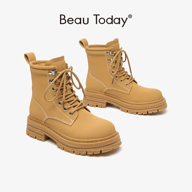BeauToday Platform Ankle Boots Women Lace Up Chunky Sole Round Toe Casual Autumn Ladies Shoes Handmade 04231
BeauToday Platform Ankle Boots Women Lace Up Chunky Sole Round Toe Casual Autumn Ladies Shoes Handmade 04231