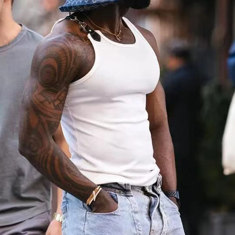 Buckle Tank Top Sexy Men's Clothing Slim Fit Elastic Sleeveless Tank Top Men's Fashion Solid Color Bottom Tank Top
Buckle Tank Top Sexy Men's Clothing Slim Fit Elastic Sleeveless Tank Top Men's Fashion Solid Color Bottom Tank Top