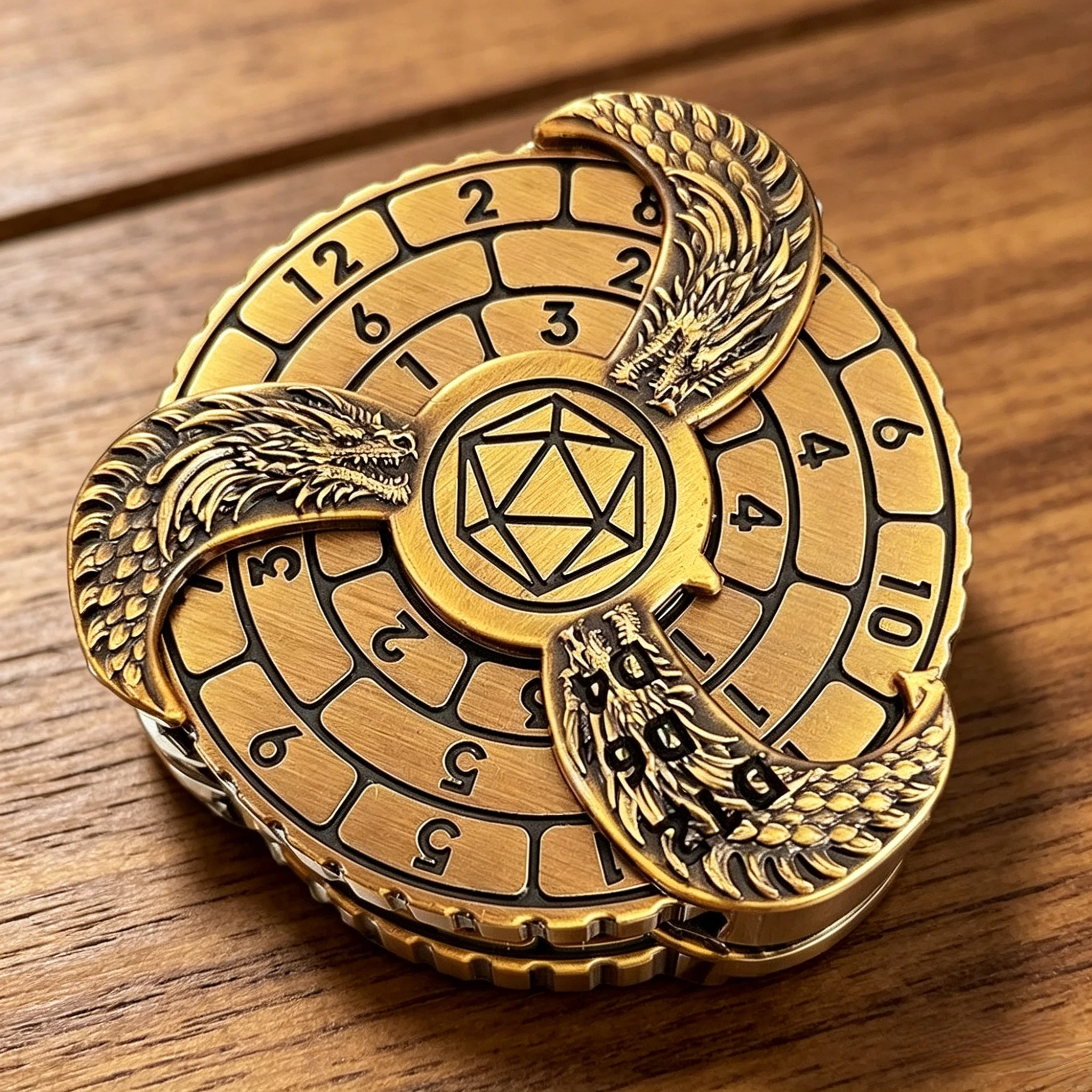 Vintage Bronze Rotating Dice Fidget Spinner, Metal Roulette Dice Roller for Dungeons & Dragons RPG Tabletop Board Games Player
Vintage Bronze Rotating Dice Fidget Spinner, Metal Roulette Dice Roller for Dungeons & Dragons RPG Tabletop Board Games Player