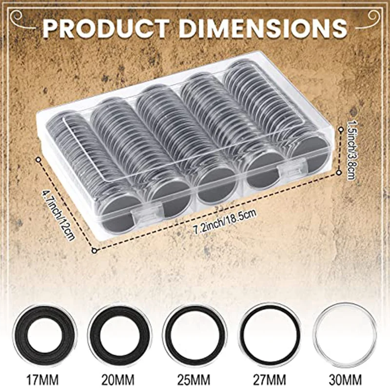 SNNE-r300 Pcs 30 mm Coin Capsules with Black Protect Gasket Foam 5 Sizes (17/19/21.5/25/27/30mm) Coin Holder
SNNE-r300 Pcs 30 mm Coin Capsules with Black Protect Gasket Foam 5 Sizes (17/19/21.5/25/27/30mm) Coin Holder