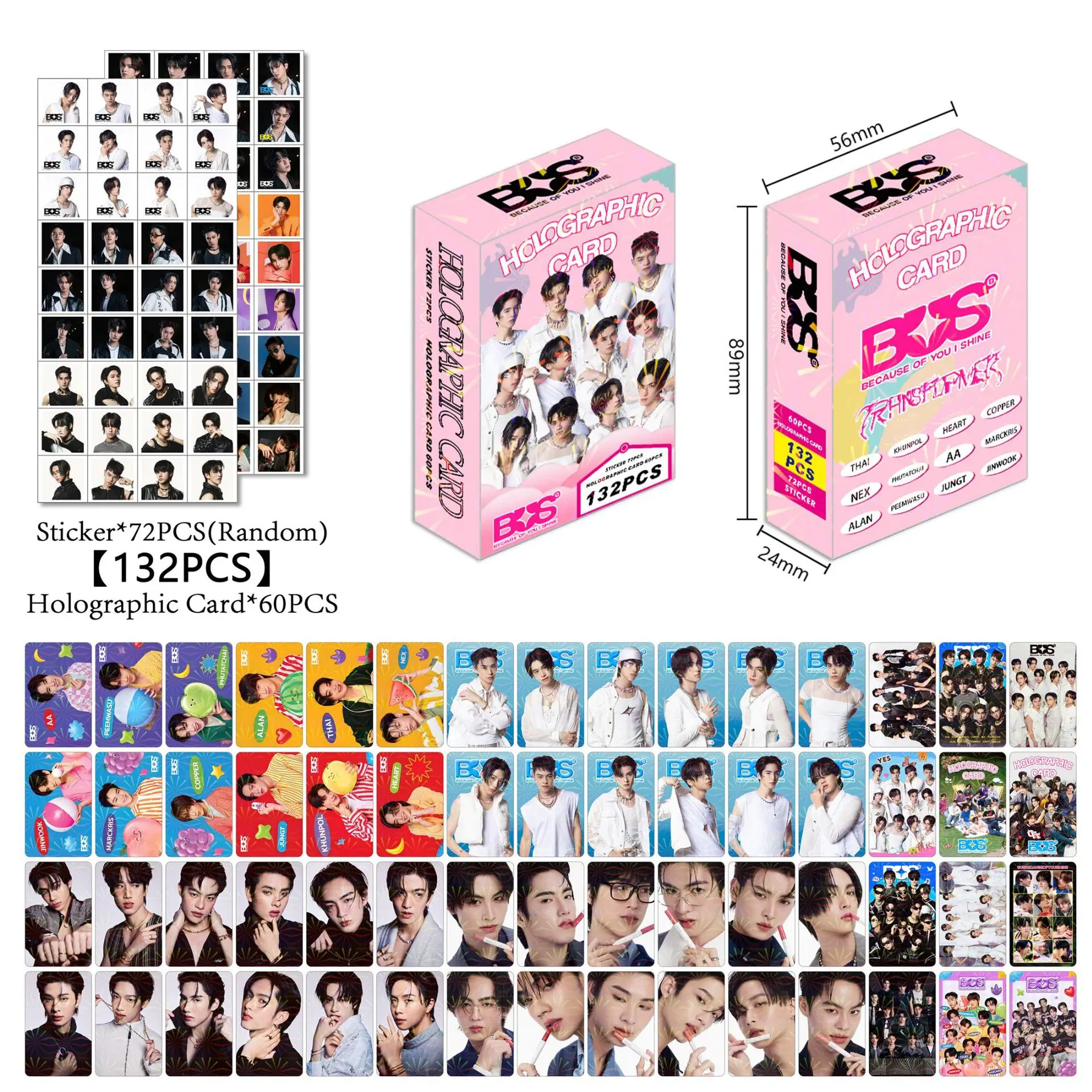 132Pcs/Set Thai Boy Group BUS Laser Lomo Cards Alan Marc Khunpol HD Character Photocards with Stickers Fans Collection Gift
132Pcs/Set Thai Boy Group BUS Laser Lomo Cards Alan Marc Khunpol HD Character Photocards with Stickers Fans Collection Gift
